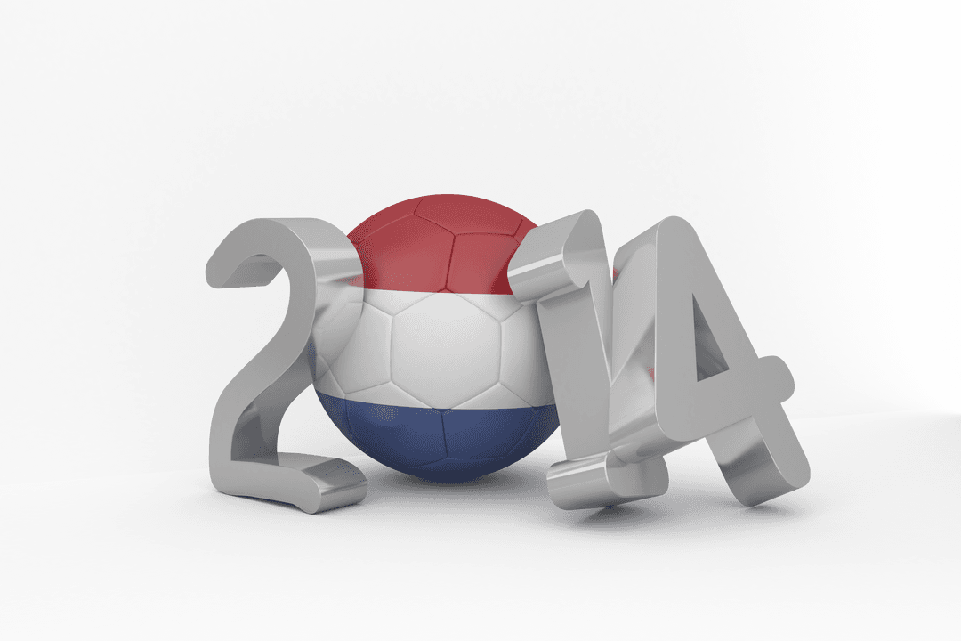 2014 Soccer Theme with Croatia Flag Ball on Transparent Background