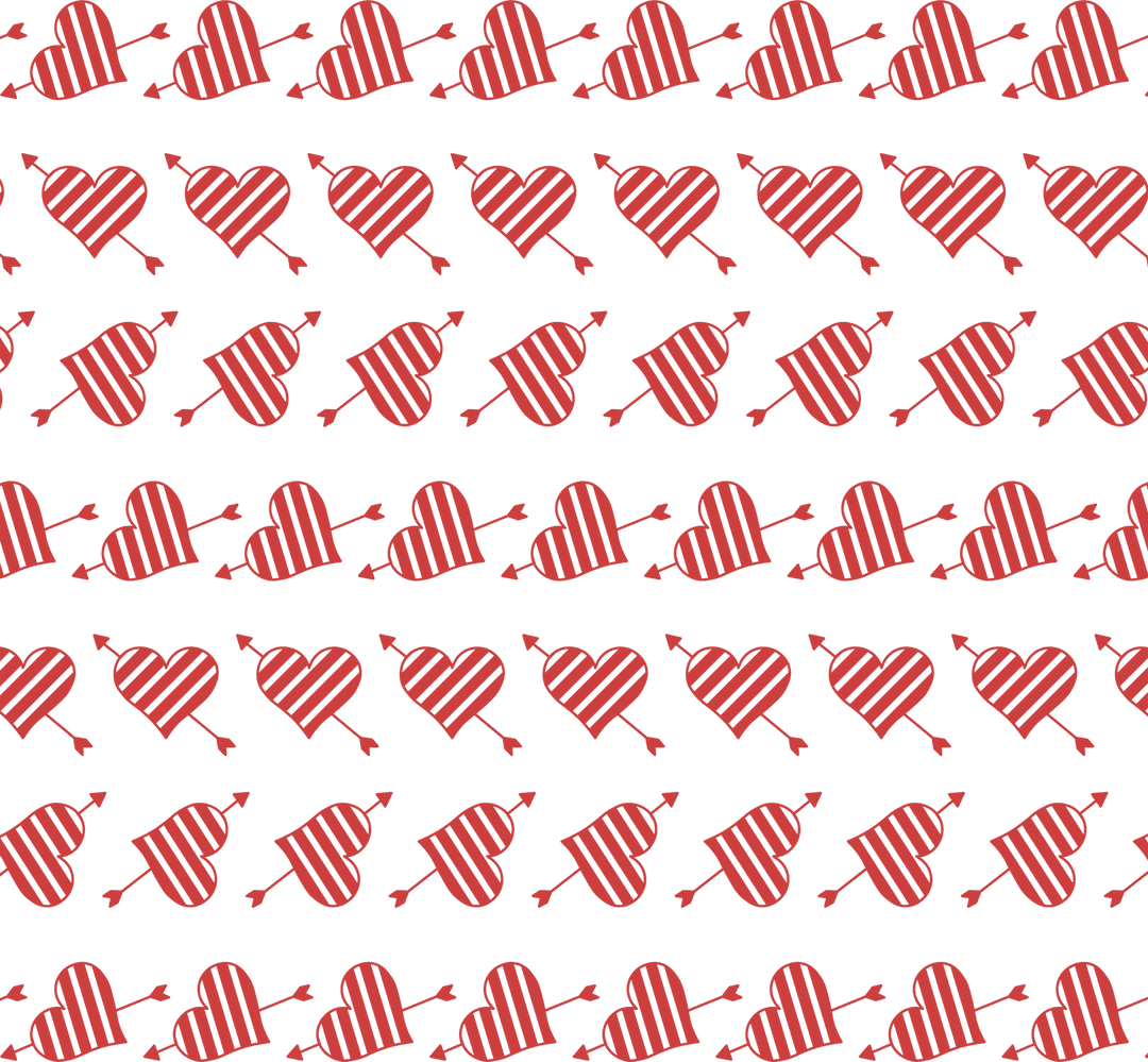 Red Heart Pattern on Transparent Background Celebrating Love