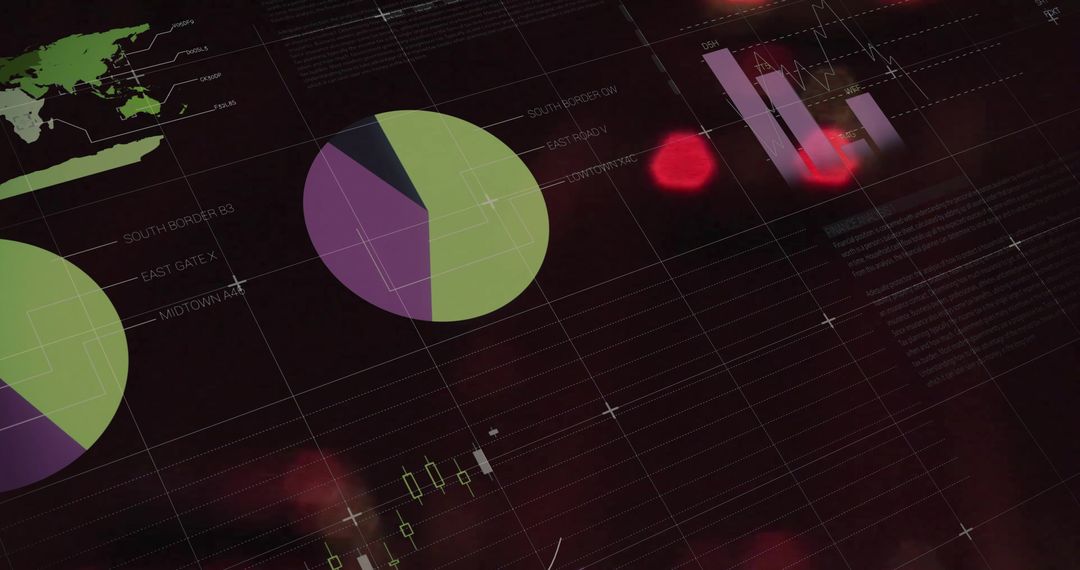Data Visualization with Financial Graphics on Abstract Background