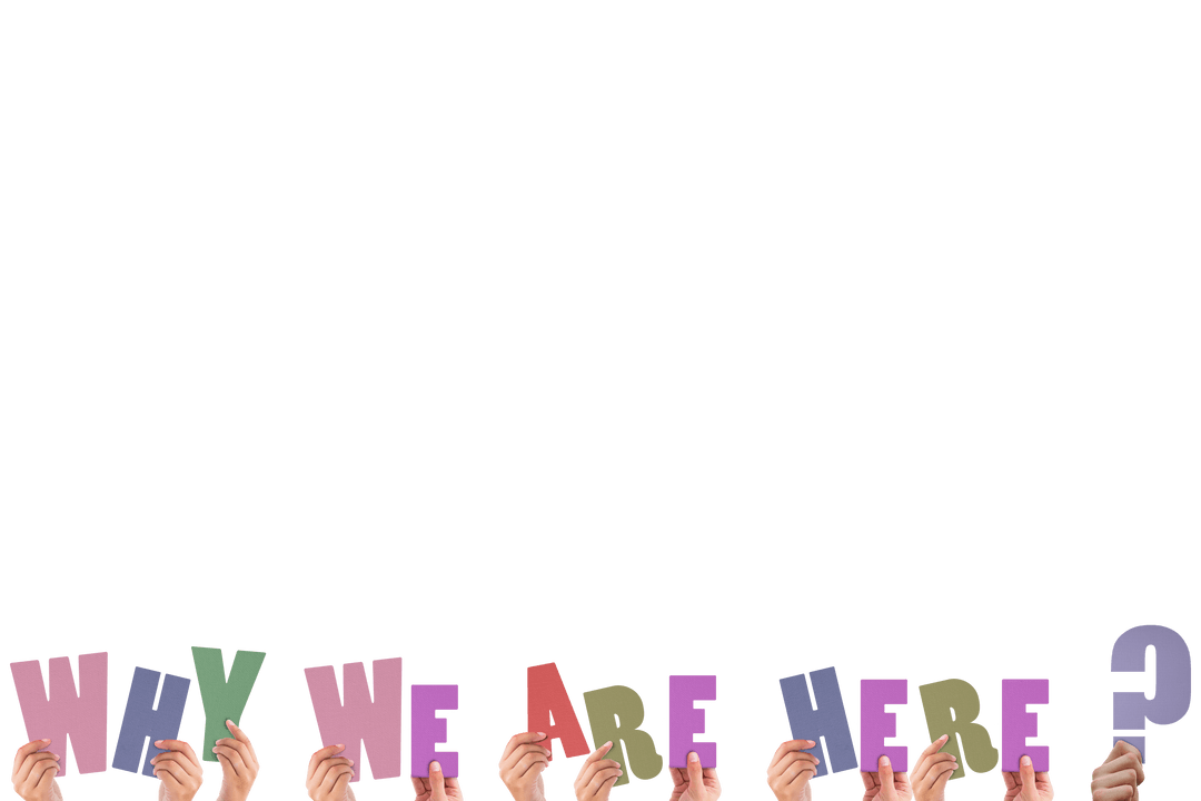 Hands Holding Alphabet Forming Question on Transparent Background