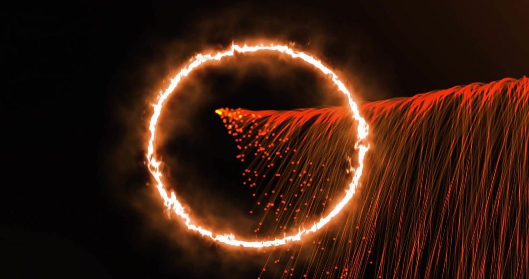 Dynamic Neon Light Circle in Motion on Dark Background