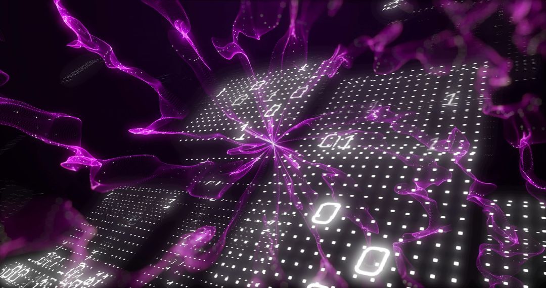 Digital Matrix Background with Abstract Purple Coding Streams - Free Images, Stock Photos and Pictures on Pikwizard.com
