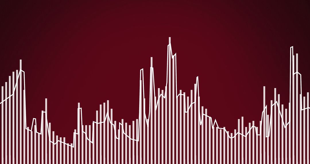 Dynamic Tech Diagrams on Red Digital Interface Background