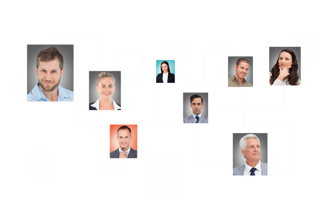 Transparent Business Network Overview Highlighting Diverse Teams