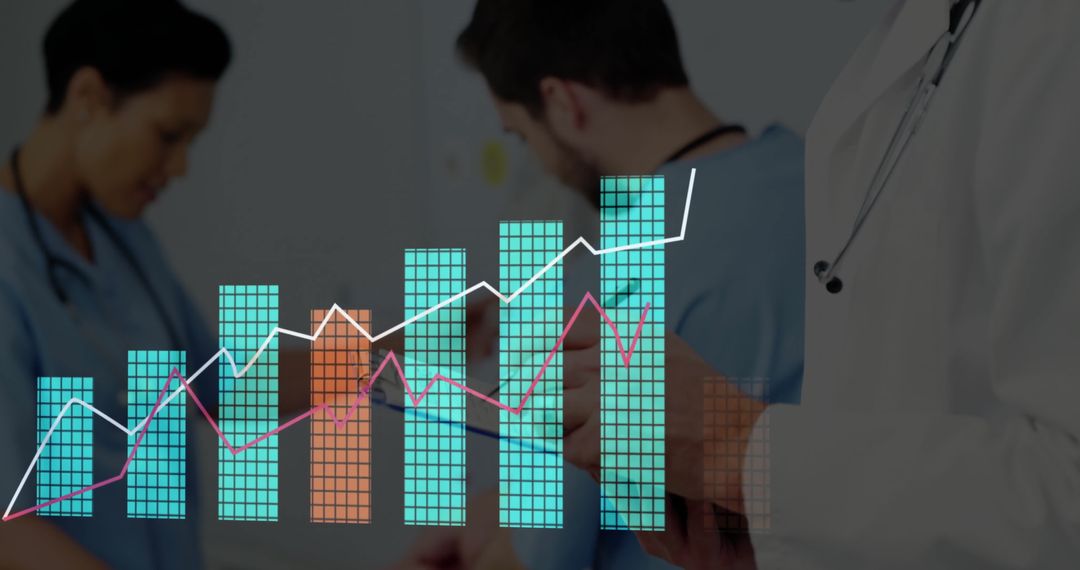 Healthcare Professionals Analyzing Medical Data with Technology