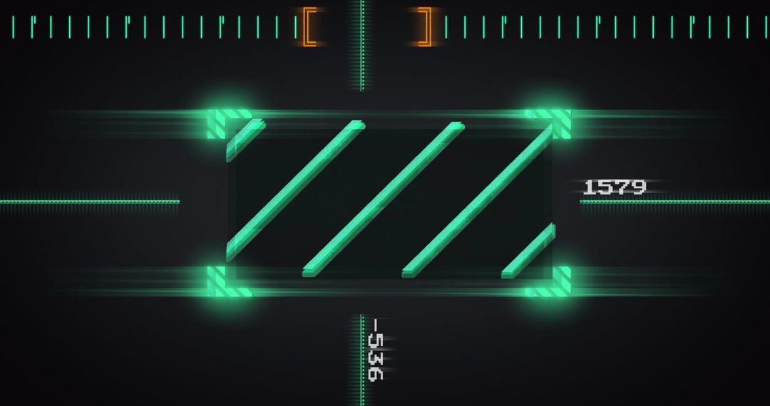 Futuristic Digital Data Interface Concept in Neon Green