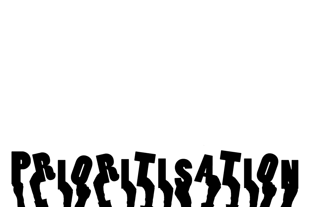 Hands Holding Prioritization Text on Transparent Background