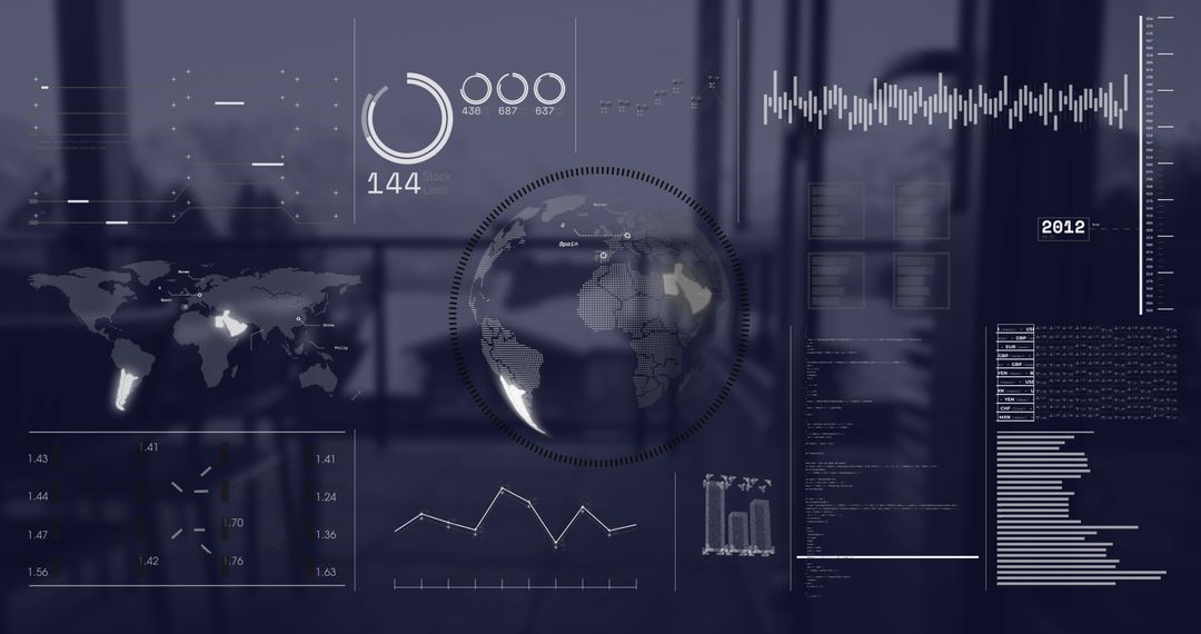 Global Business Concept with Digital Interface Graphics
