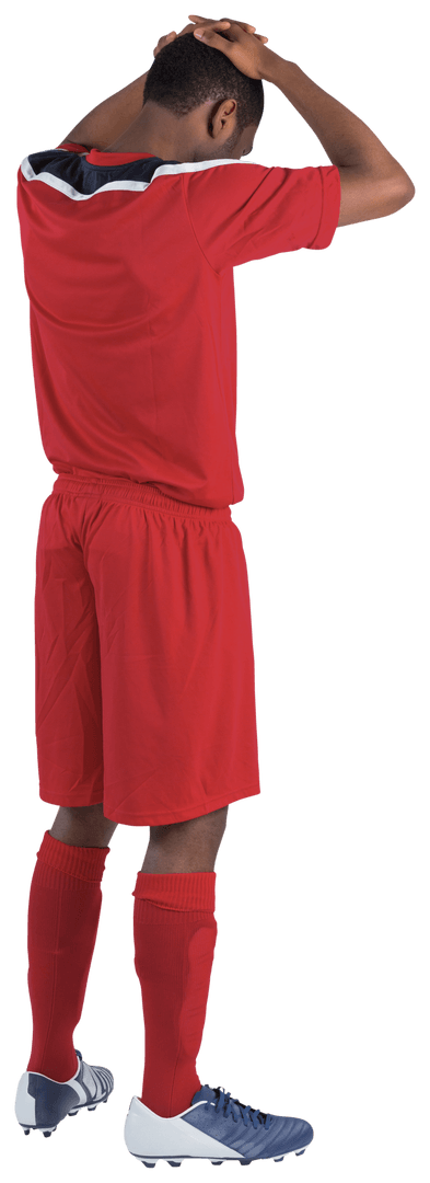 Transparent Football Player Disappointment Gesture on Isolated Background