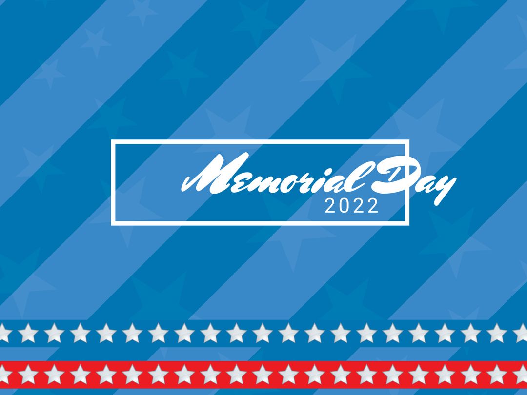 Patriotic Memorial Day 2022 Celebration Design with Stars and Stripes
