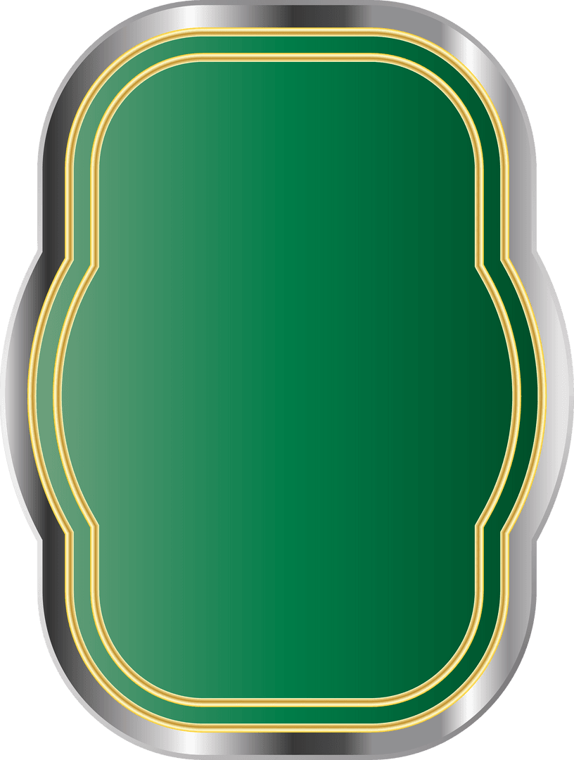 Green Abstract Ornamental Frame on Transparent Background