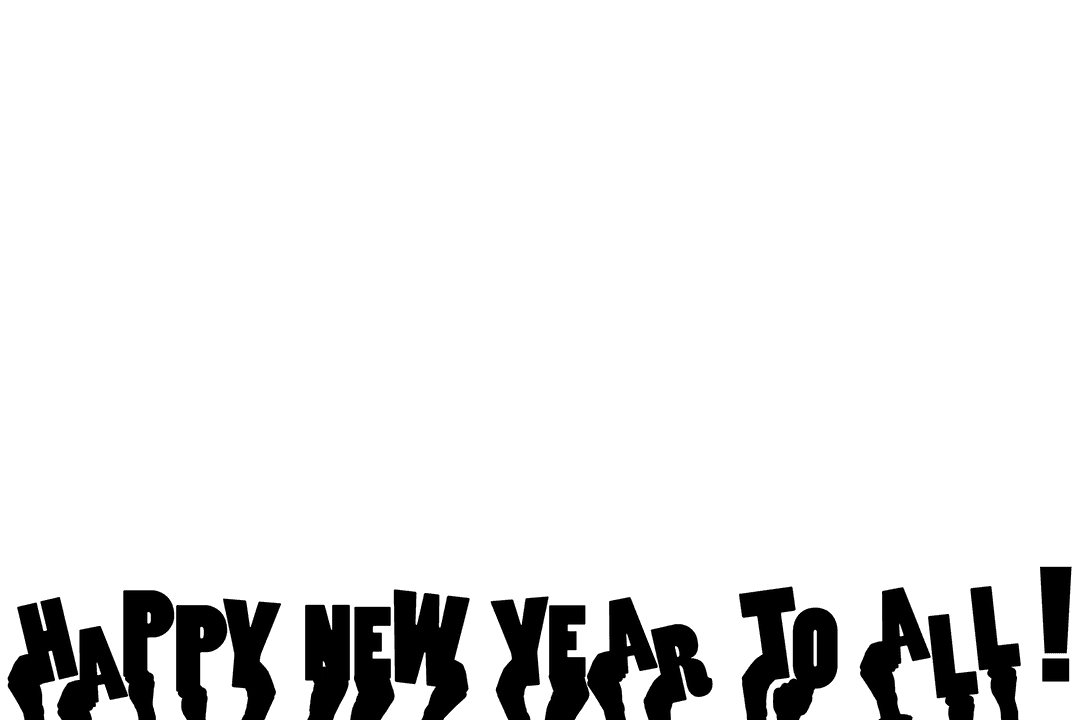 Celebratory New Year Wishes Black Text on Transparent Background