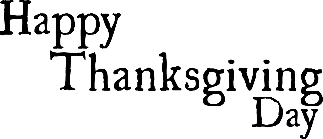 Happy Thanksgiving Day Transparent Glowing Text