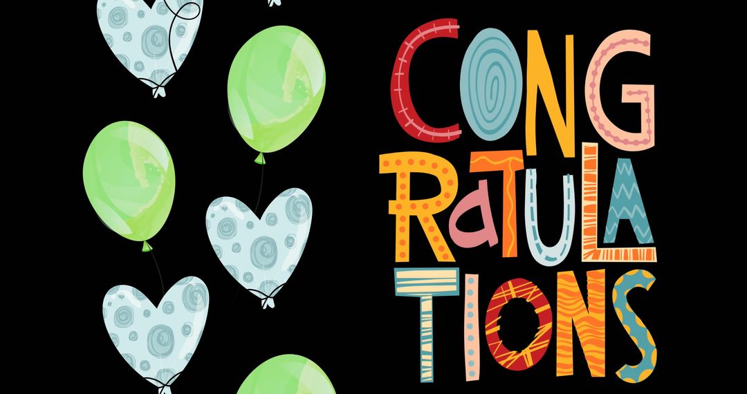 Colorful Congratulations Background with Balloons