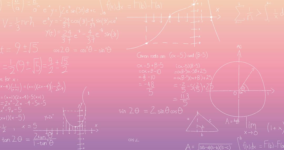 Mathematical Equations on Gradient Background Art