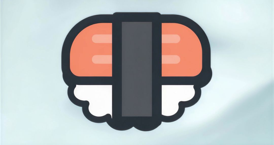 Floating Minimal Vector Nigiri Illustration with Salmon Rice and Seaweed on Pale Gradient