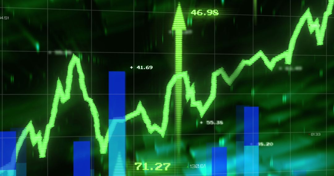 Dynamic Stock Market Graph Displaying Surging Growth