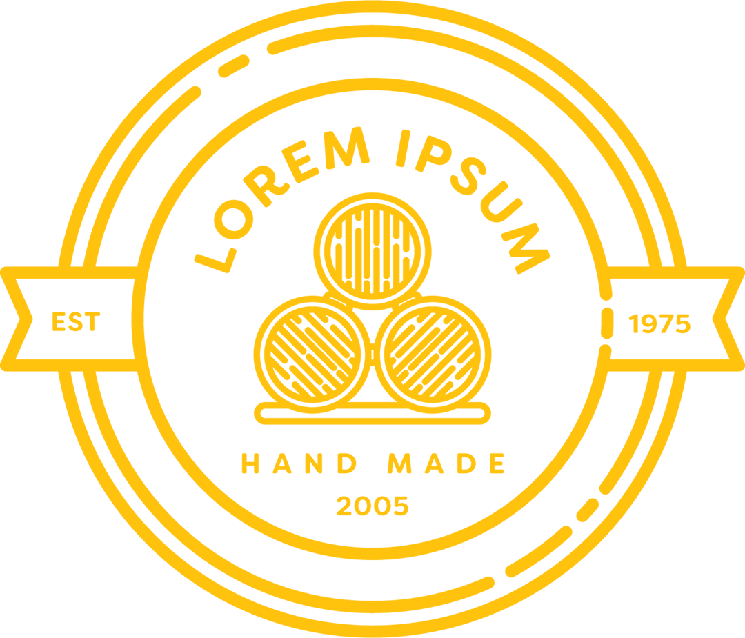 Vintage Circle Badge with Barrels on Transparent Background