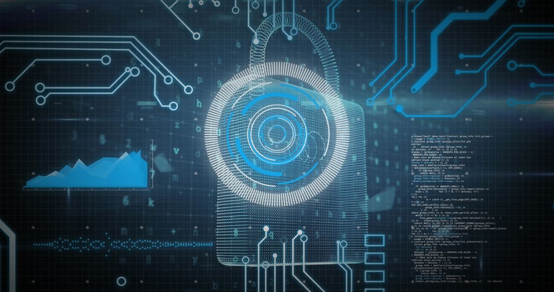 Futuristic Digital Security Interface with Technology Elements