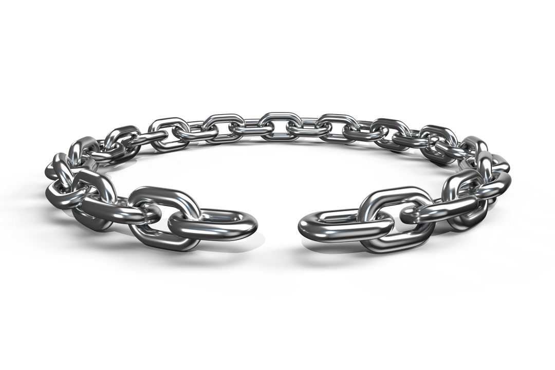 3D Transparent Broken Circular Metallic Chain - Download Free Stock Images Pikwizard.com