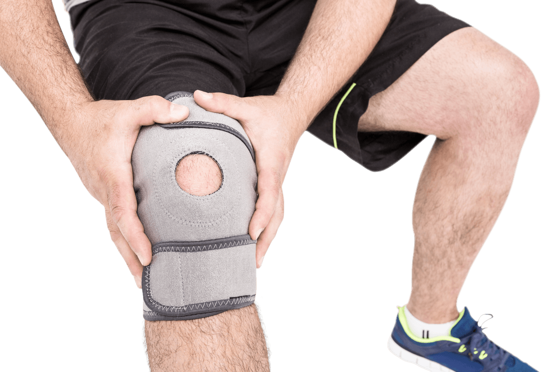 Athlete Wearing Transparent Knee Pad Offering Knee Support