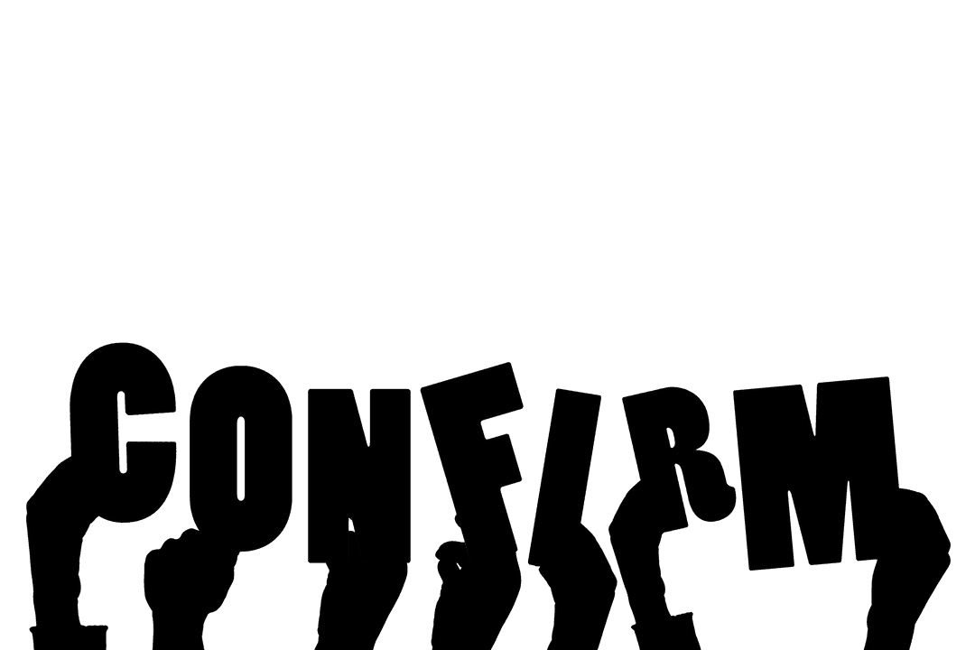 Transparent Hand Icon Combined with Confirm Message Text