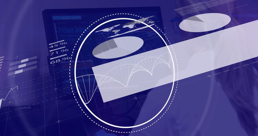 Futuristic Data Visualization with DNA and Technology Elements