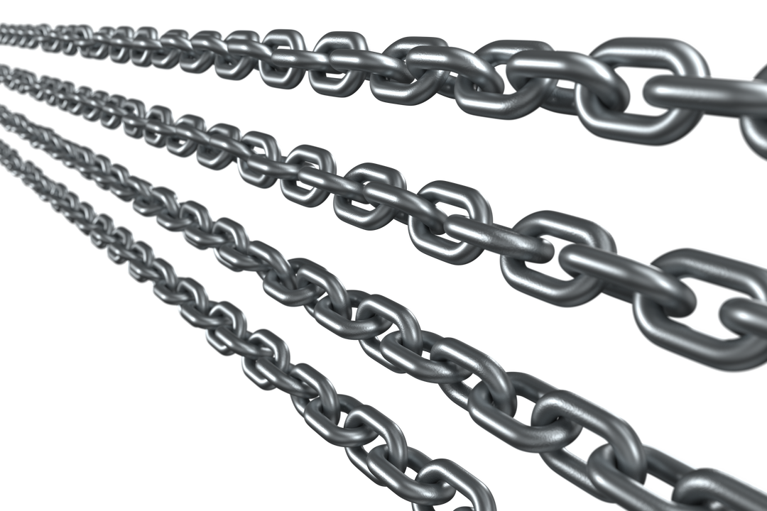 Transparent 3D Render of Extended Silver Metal Chains - Download Free Stock Images Pikwizard.com