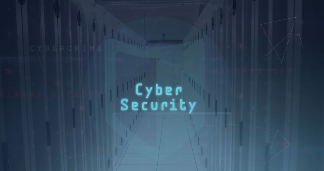 Digital Cybersecurity with Illuminated Server Racks