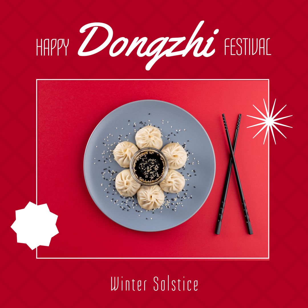 Dongzhi Festival Celebration with Chinese Dumplings and Greetings