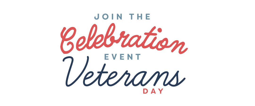 Veterans Day Celebration Poster with Patriotic Typography