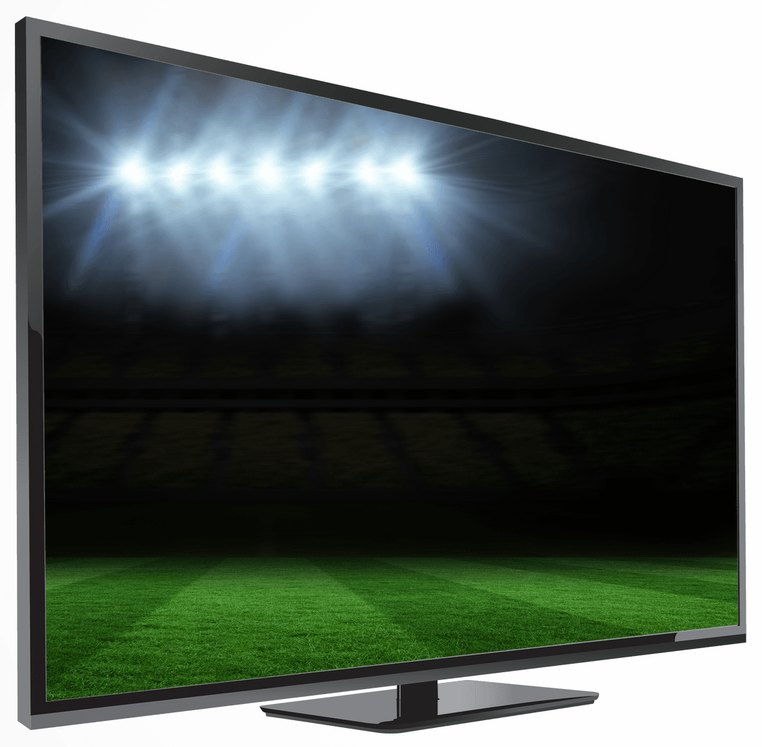 Transparent TV Screen with Stadium Display for Sports Theme