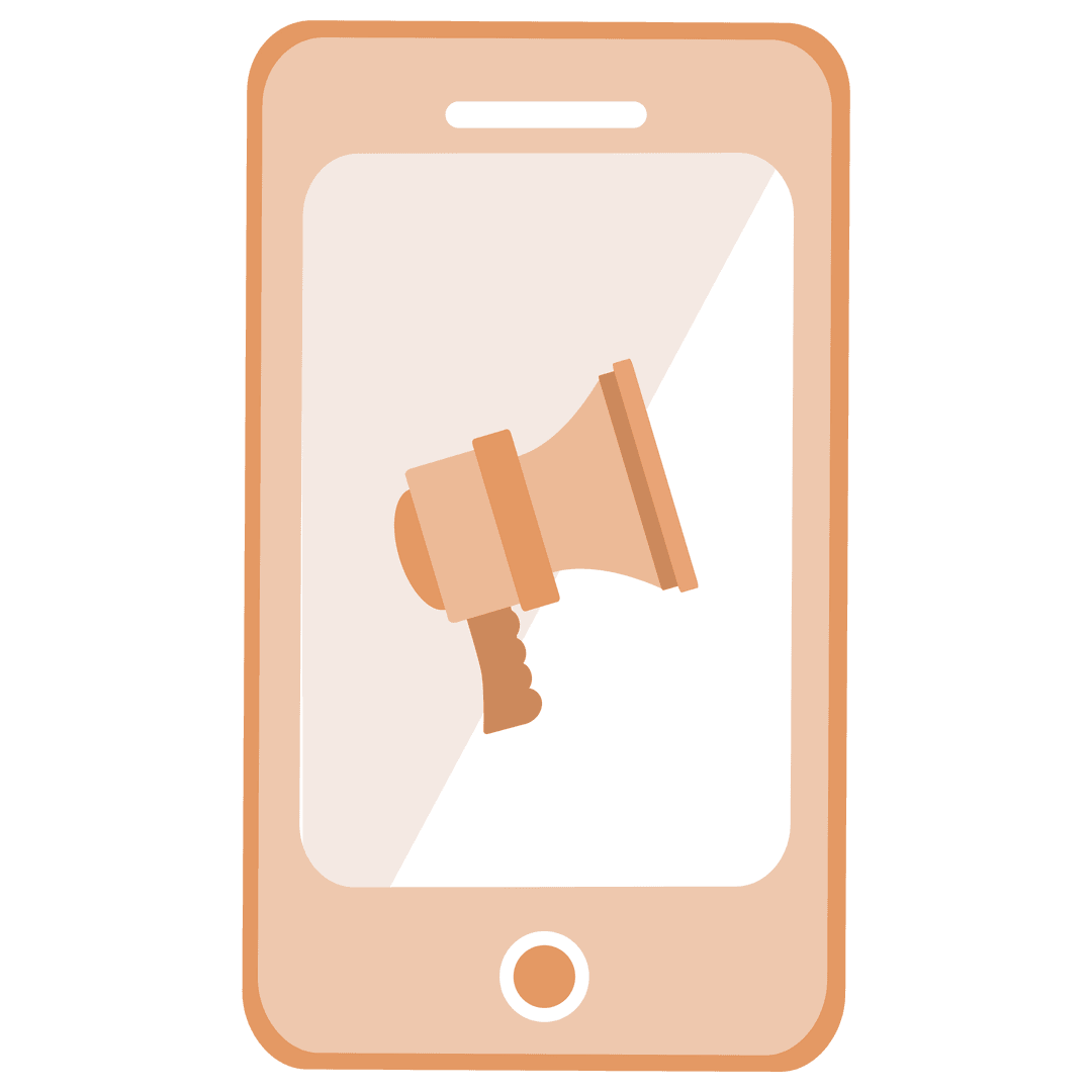 Megaphone on Smartphone Screen Transparent Icon