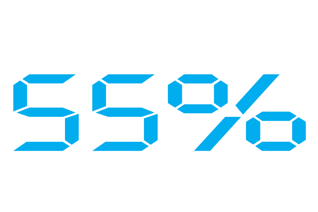 Digital 55 Percent Graphic on Transparent Background