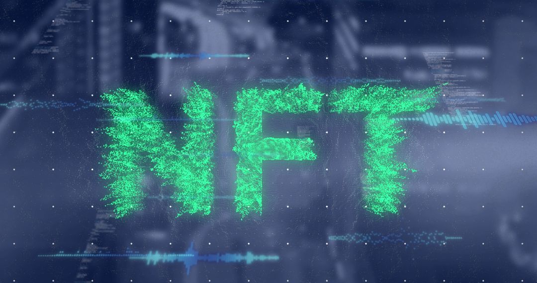 Futuristic Digital NFT Concept Glowing in Network Grid