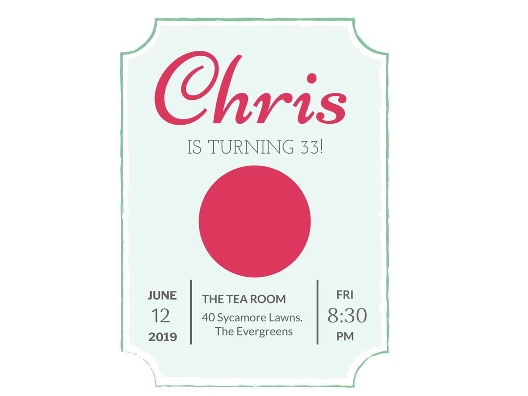 Elegant Birthday Invitation Template with Bold Typography