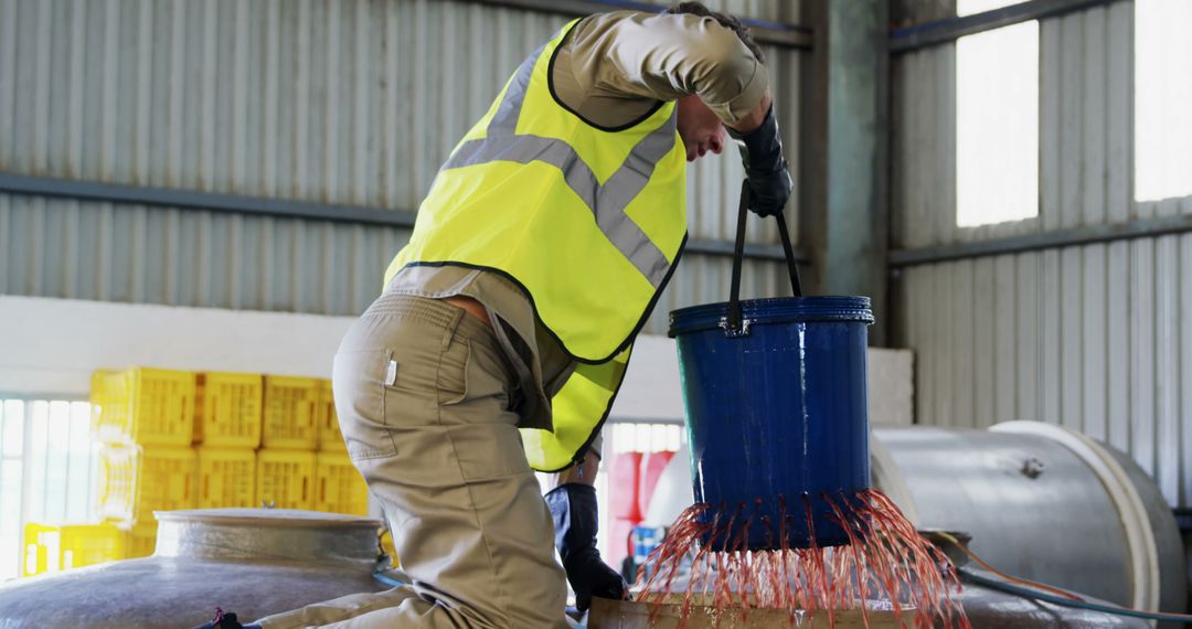 Industrial Worker Handling Hazardous Material Wearing Protective Gear - Free Images, Stock Photos and Pictures on Pikwizard.com