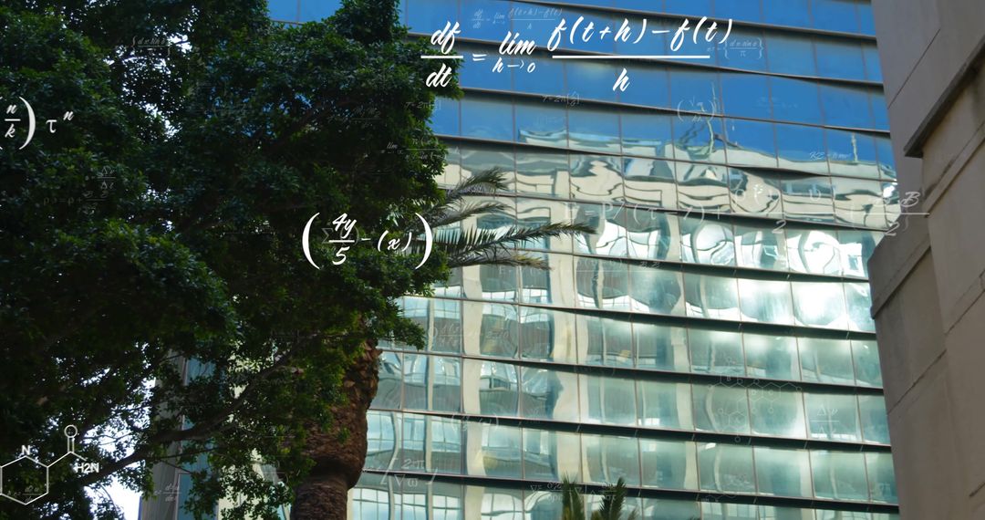 Scientific Data Processing Imagery on Modern Office Building