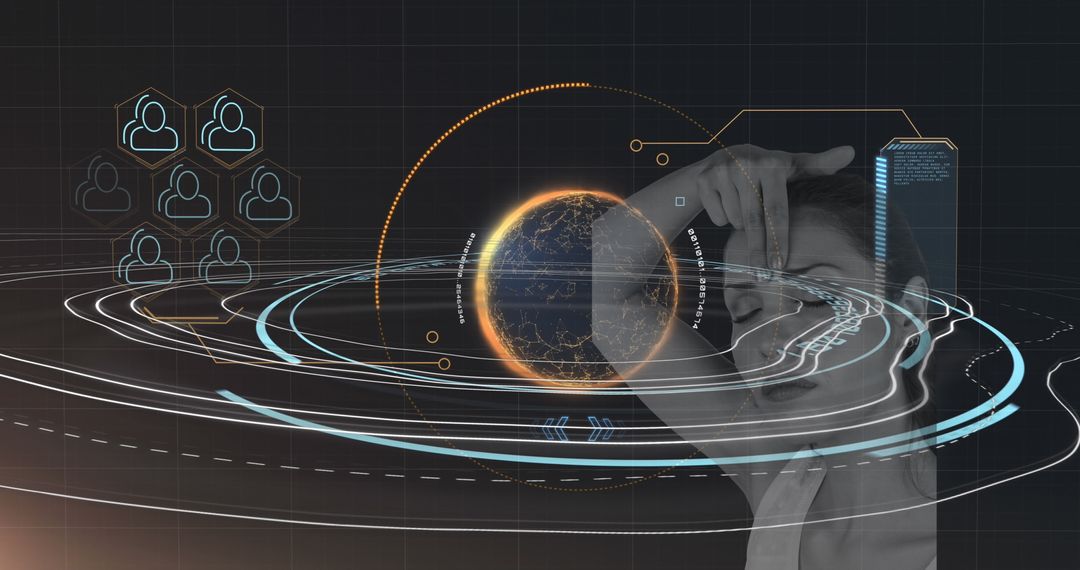Abstract Global Data Interaction with Futuristic Interface