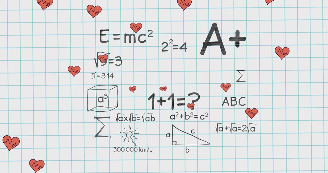 Romantic Math Equations in Academic Notebook