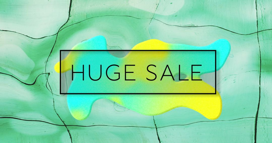Huge Sale Advertisement on Colorful Abstract Background