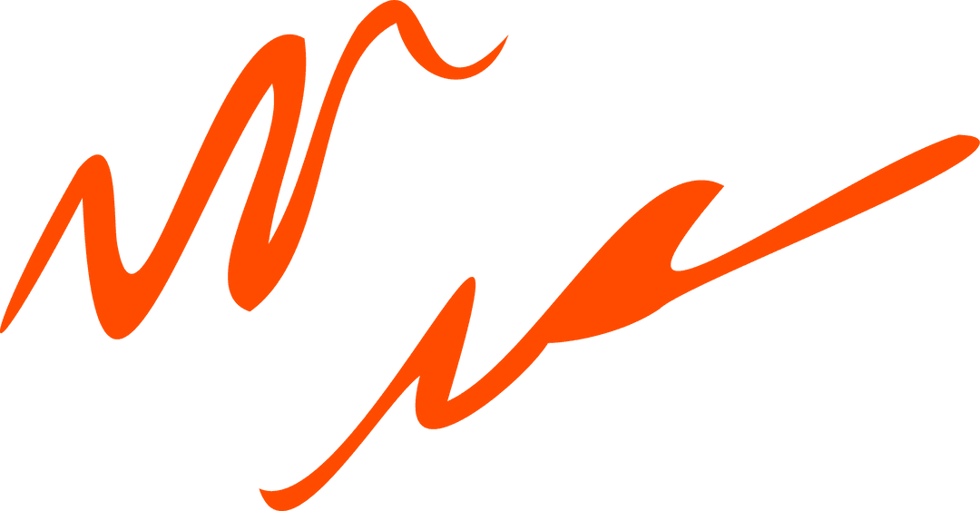 Abstract Orange Swooshes on Transparent Background