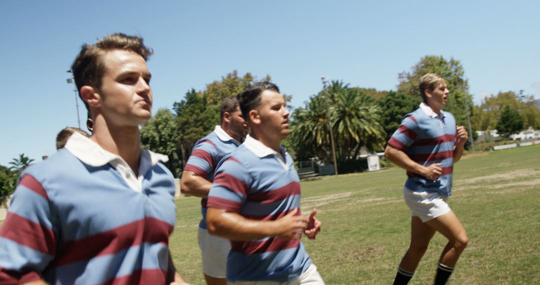 Rugby Team Training Outdoors On Sunny Day - Free Images, Stock Photos and Pictures on Pikwizard.com