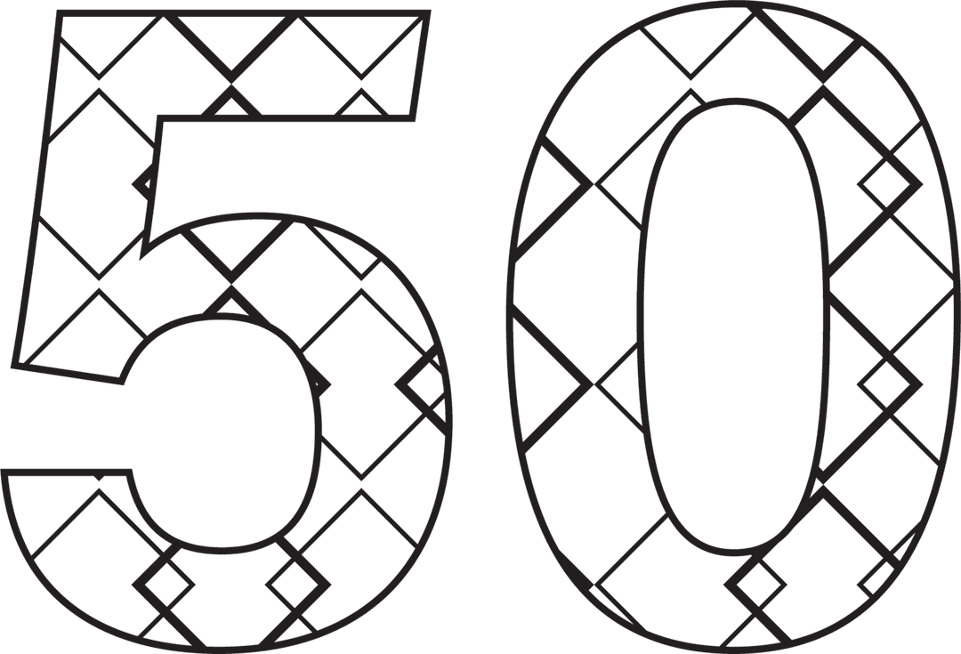 Transparent Vector Design of Number 50 with Black Geometric Pattern - Download Free Stock Images Pikwizard.com