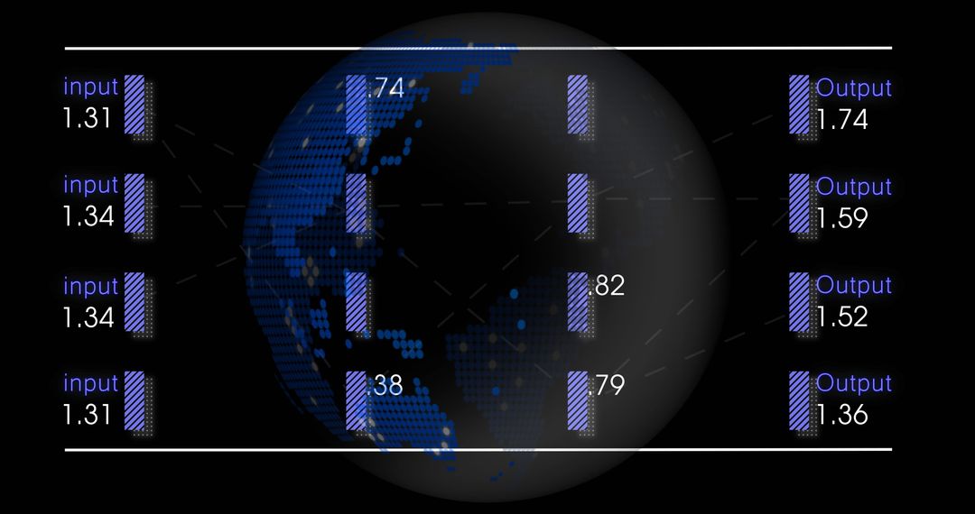 Futuristic Data Analytics Concept with Digital Globe and Bar Charts