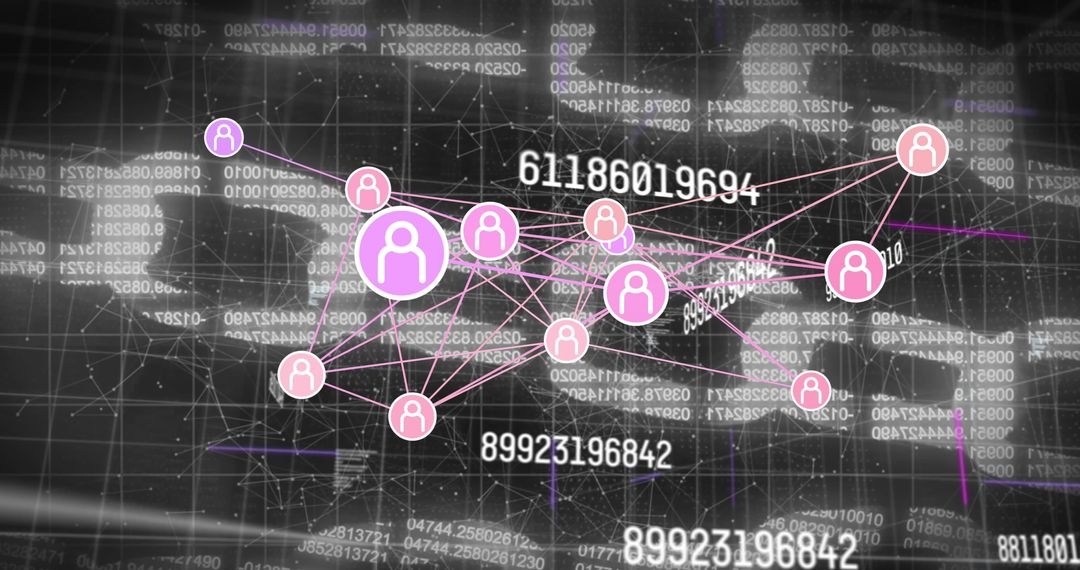 Digital Network Connections Overlaying Data Background