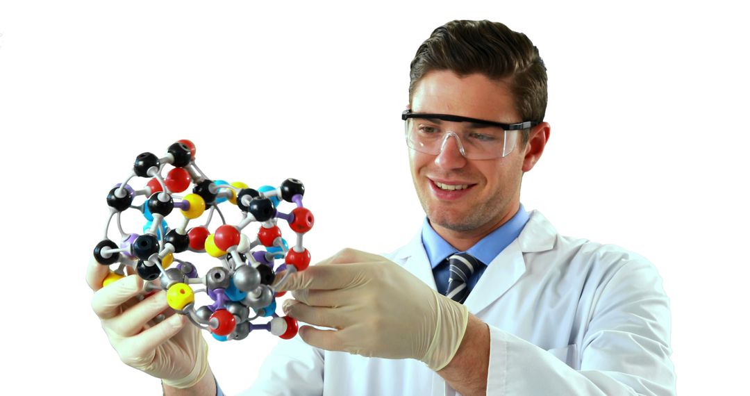 Scientist Examining Molecular Model in Laboratory - Free Images, Stock Photos and Pictures on Pikwizard.com