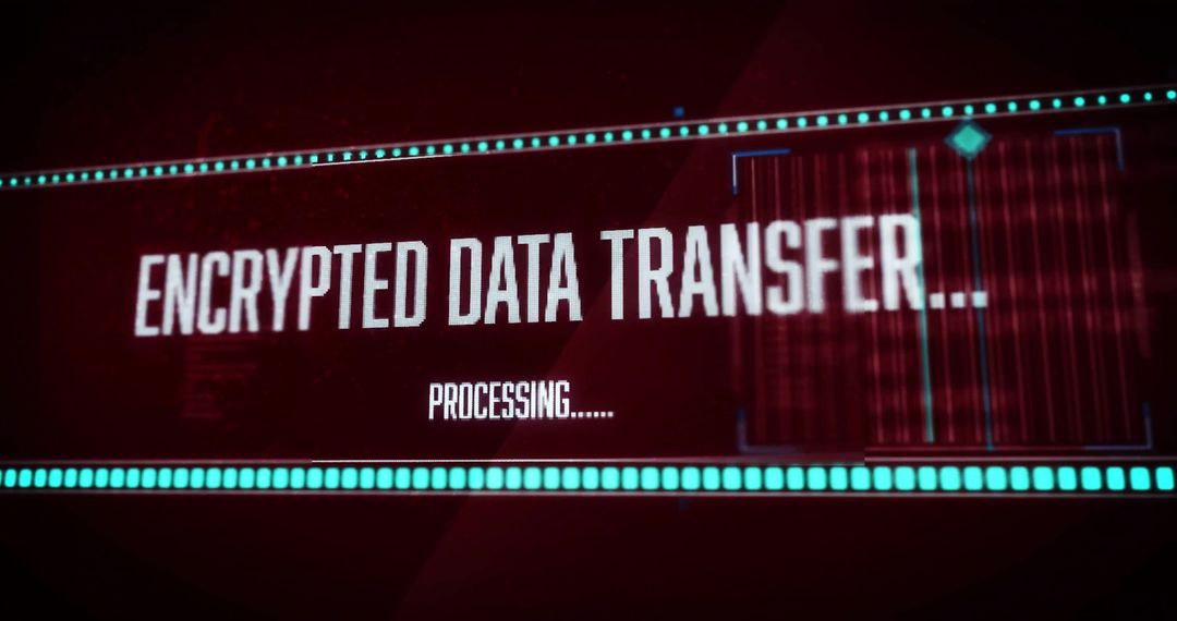 Futuristic Encrypted Data Transfer Interface with Digital Graphics