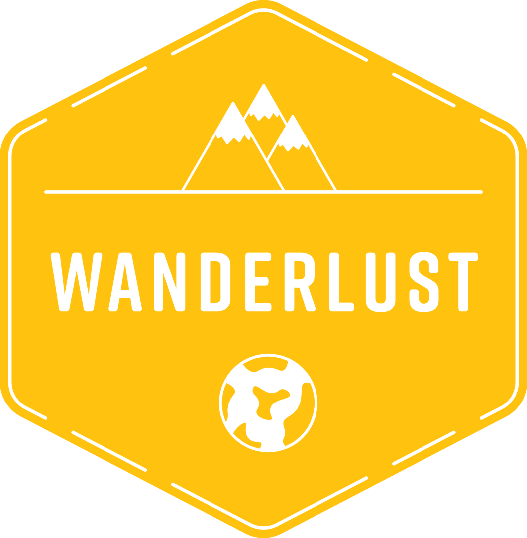 Wanderlust Badge Transparent Background Elevated Illustration