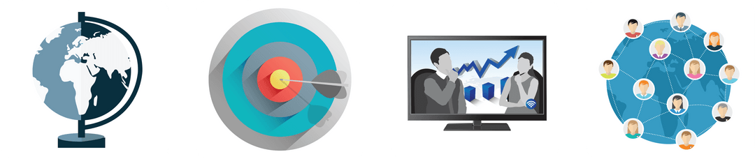 Transparent Business Analysis and Global Network Icons Set